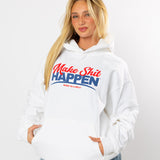 Make Shit Happen White Hoodie